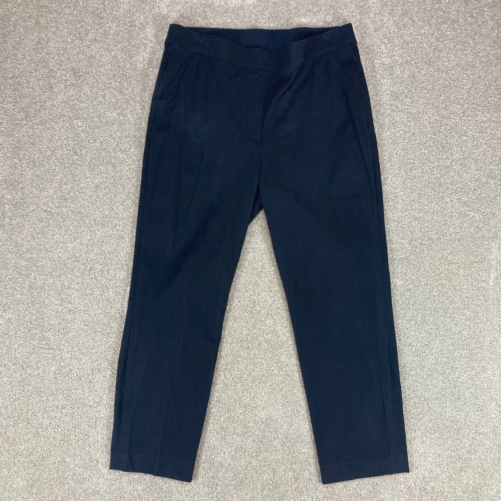 Spanx On the Go Ankle Pants Womens Black Large Stretch Classic Slimming Pull On